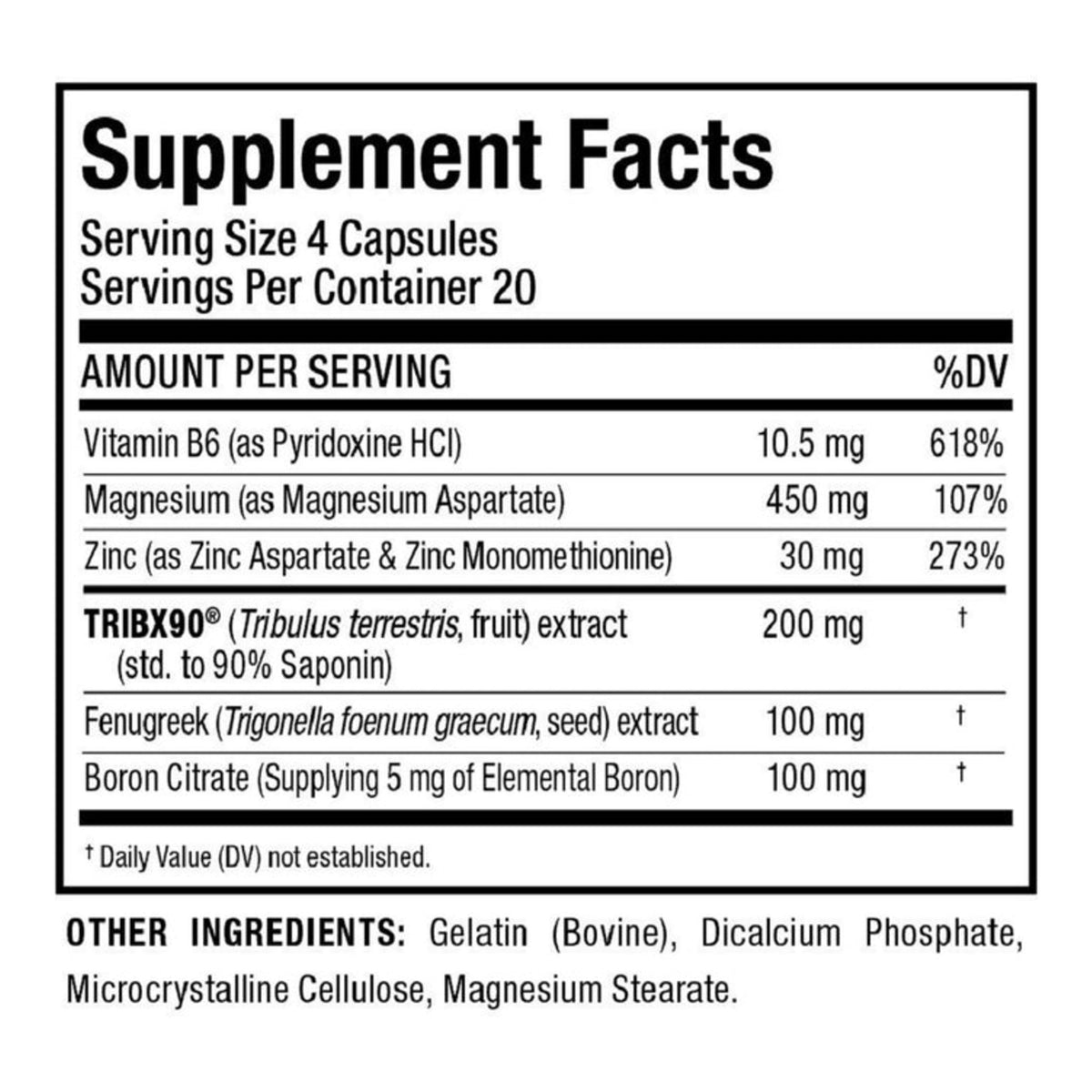 Allmax TESTOFX Sport – 80 Caps: Maximize Your Testosterone Levels Naturally – ingredients & nutrition information