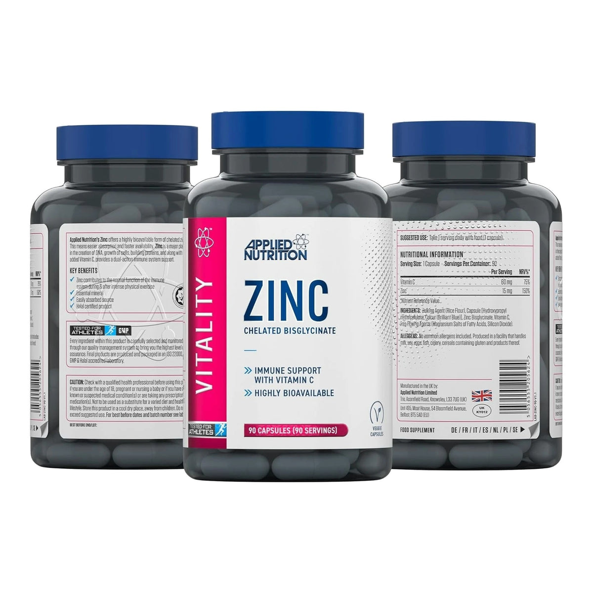 Applied Nutrition - Zinc 90 Tabs – ingredients & nutrition information