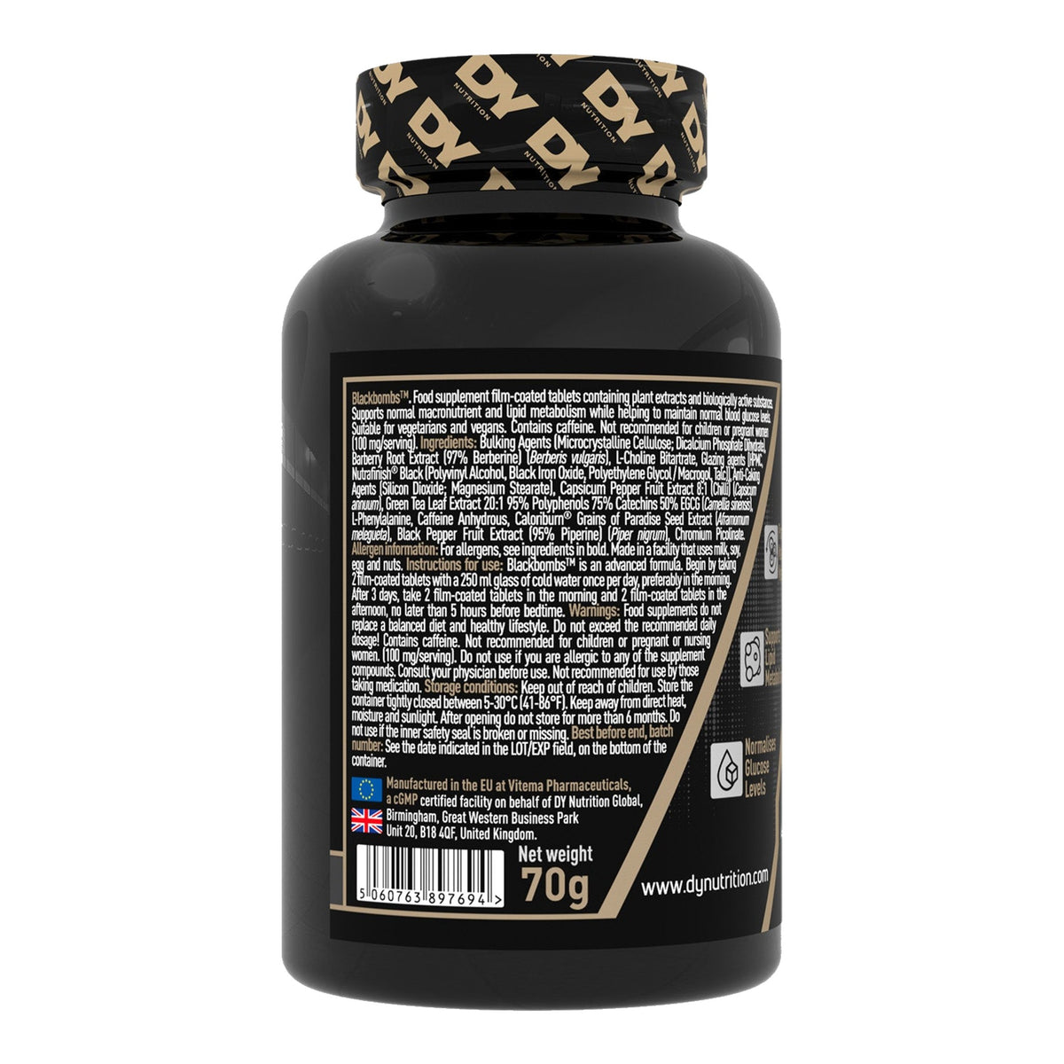 Black Bombs Fat Burner, 60 Tablets – ingredients & nutrition information