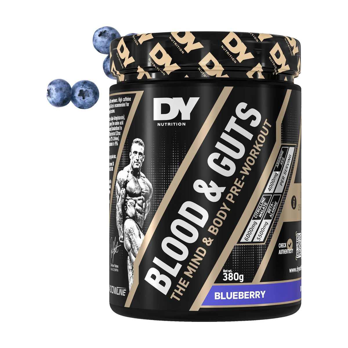 Blood & Guts Pre-Workout Powder (380g, 20 Servings) – Blueberry