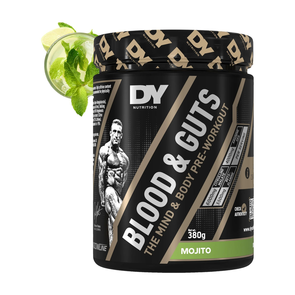 Blood & Guts Pre-Workout Powder (380g, 20 Servings) – Mojito