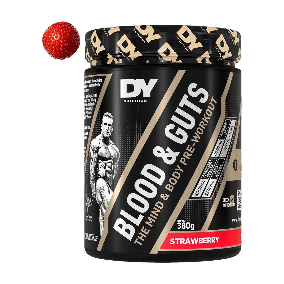Blood & Guts Pre-Workout Powder (380g, 20 Servings) – Strawberry