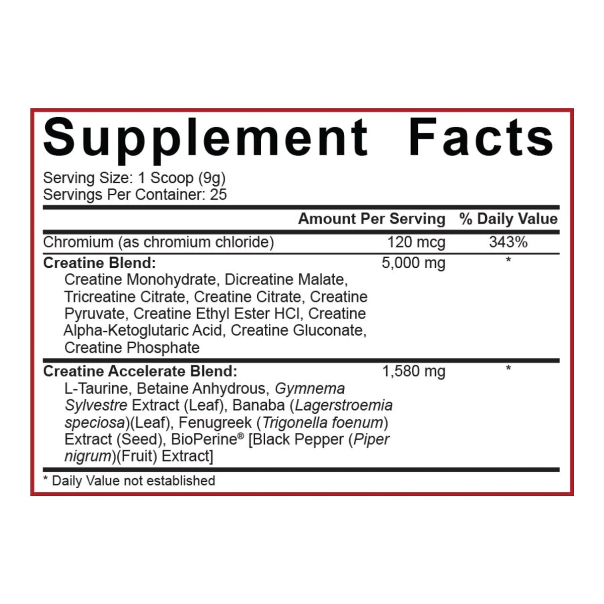 Crea-Ten 10-Form Creatine (25 Servings) – ingredients & nutrition information