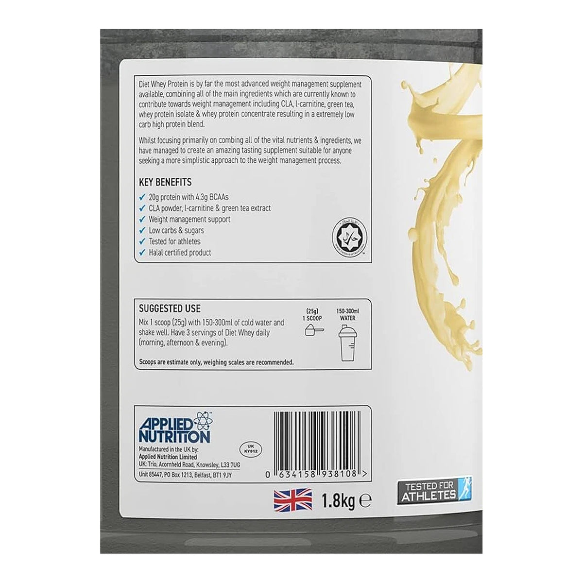 Diet Whey Protein – ingredients & nutrition information