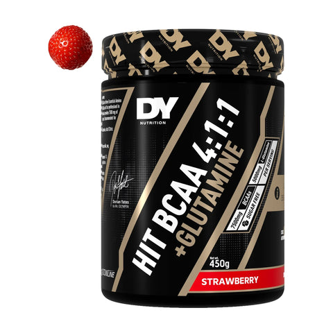 DY Nutrition - HIT BCAA 4:1:1 + Glutamine, 450g, 30 servings - STRAWBERRY