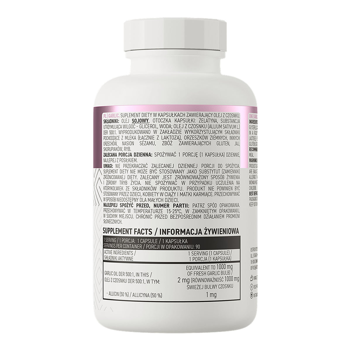 Garlic 90 Capsules – ingredients & nutrition information