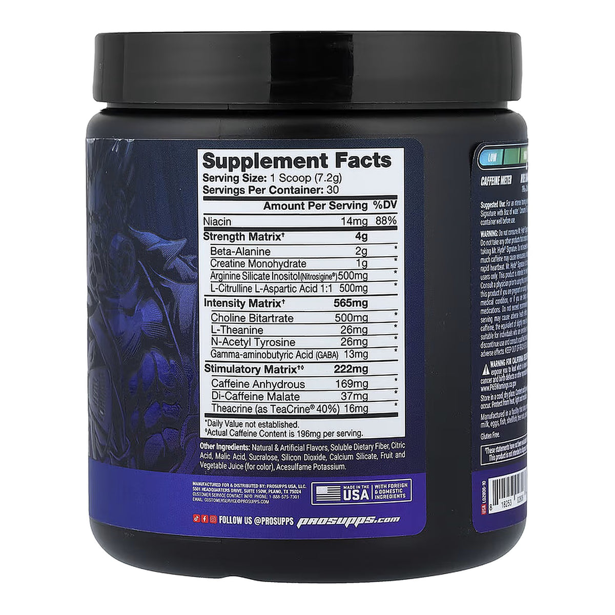 Hyde Pre Workout – ingredients & nutrition information