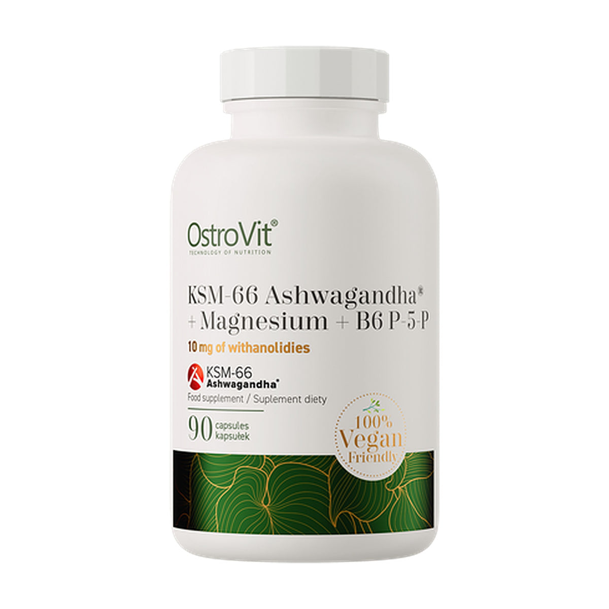 KSM-66 Ashwagandha, Magnesium & Vitamin B6 Capsules (90 Vege Caps)
