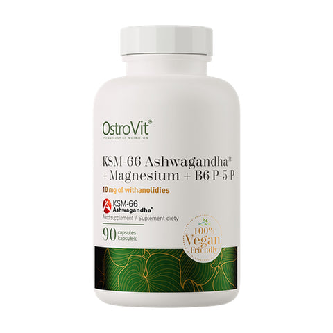 KSM-66 Ashwagandha, Magnesium & Vitamin B6 Capsules (90 Vege Caps)