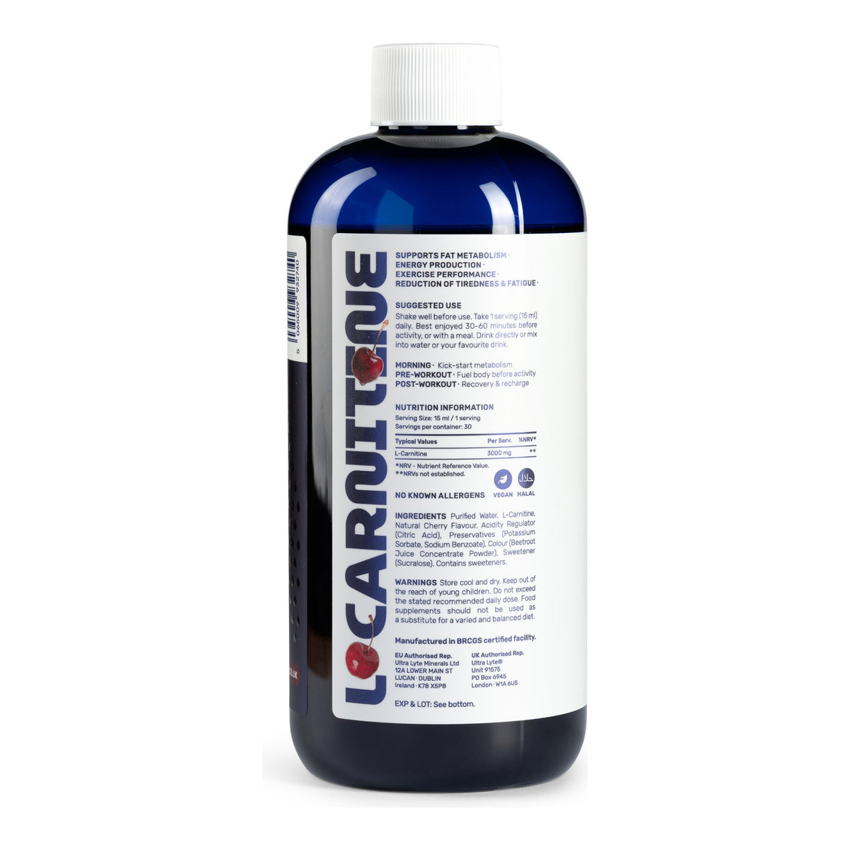L-Carnitine 3000 Liquid 450ml – ingredients & nutrition information