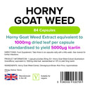 Lindens Horny Goat Weed 1000mg - 84T – ingredients & nutrition information
