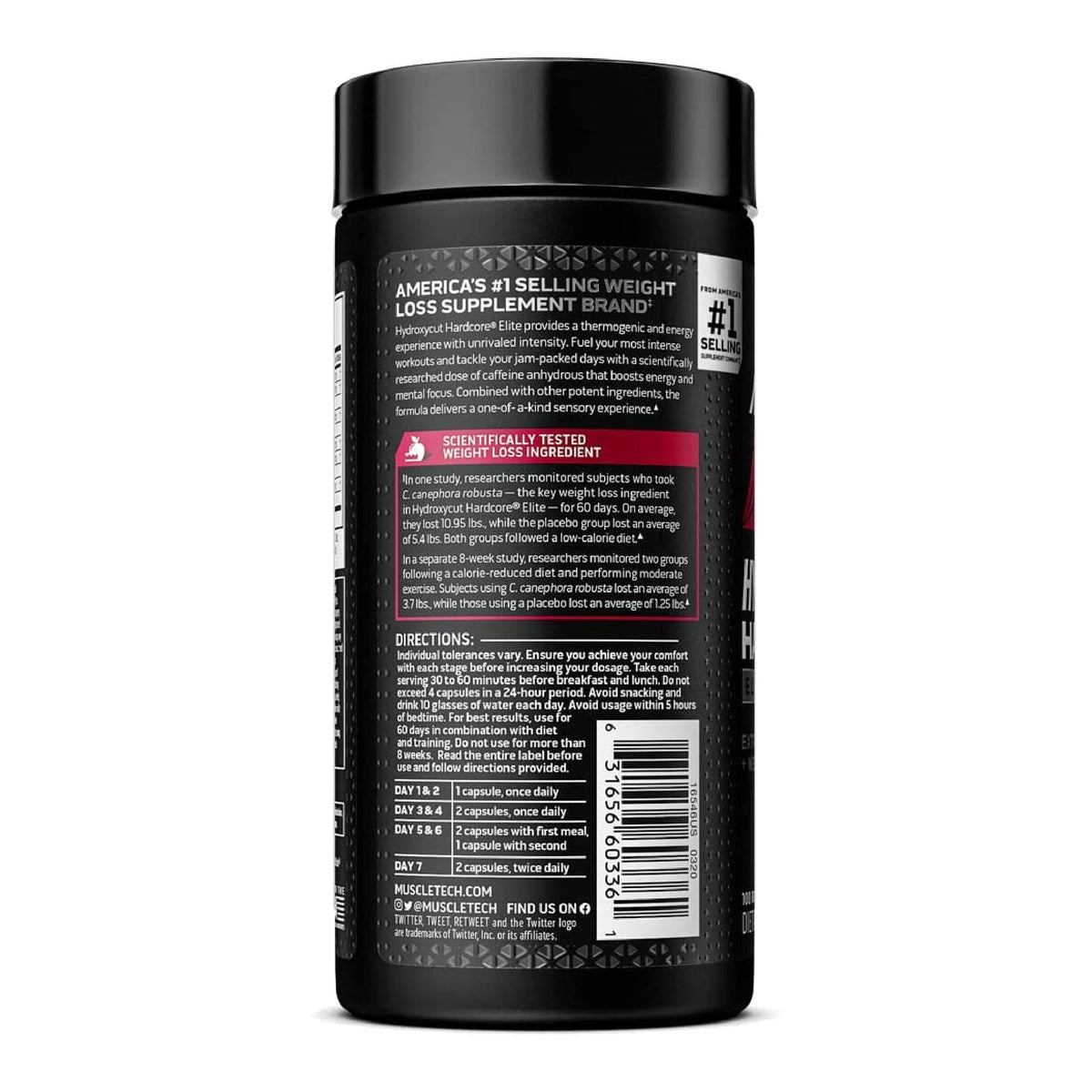 Muscletech - Hydroxycut Hardcore superElite - 100 vegan caps – ingredients & nutrition information