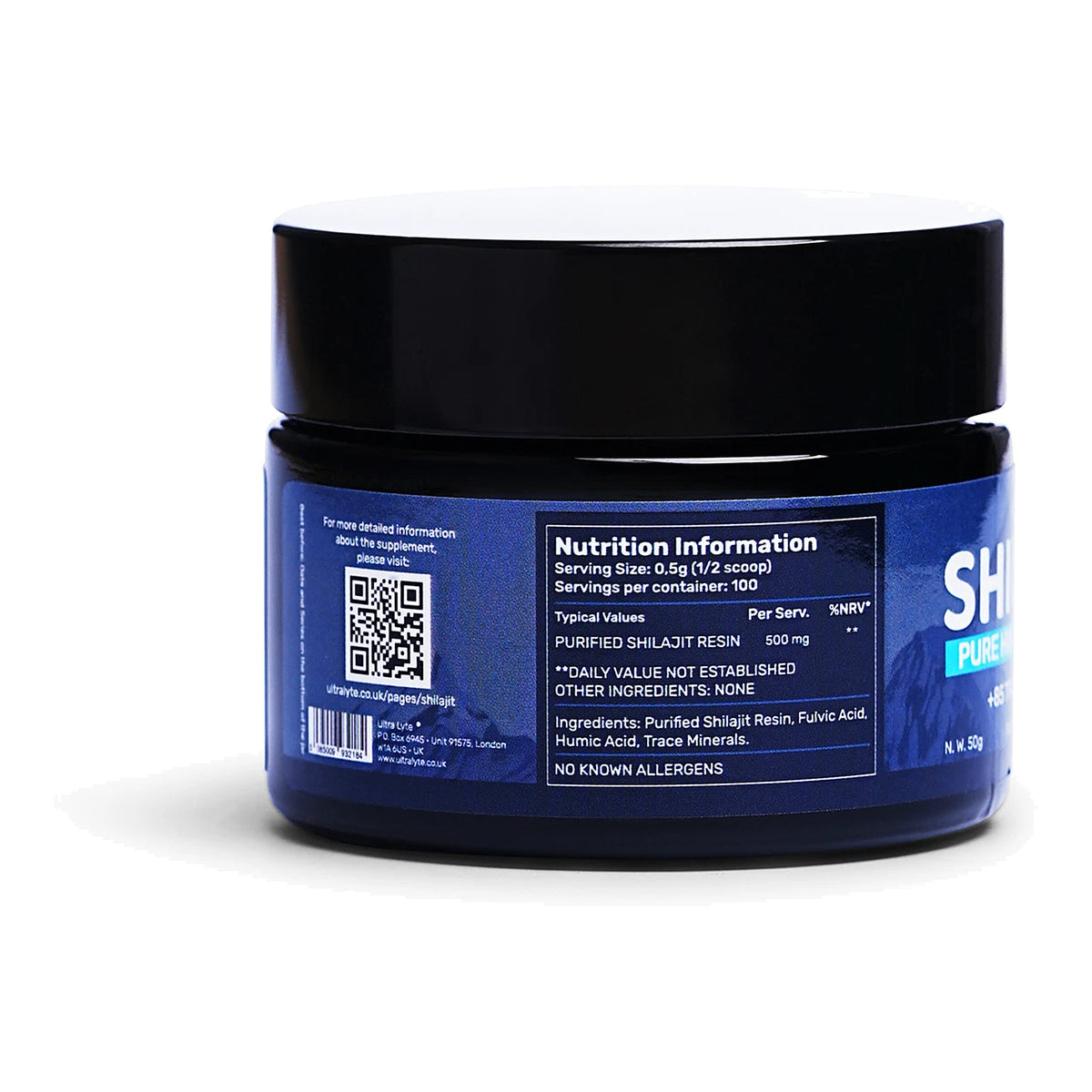 Organic Shilajit Resin 50g – ingredients & nutrition information