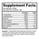 Pre Raw Pre-Workout Powder (375g, 30 Servings) – ingredients & nutrition information
