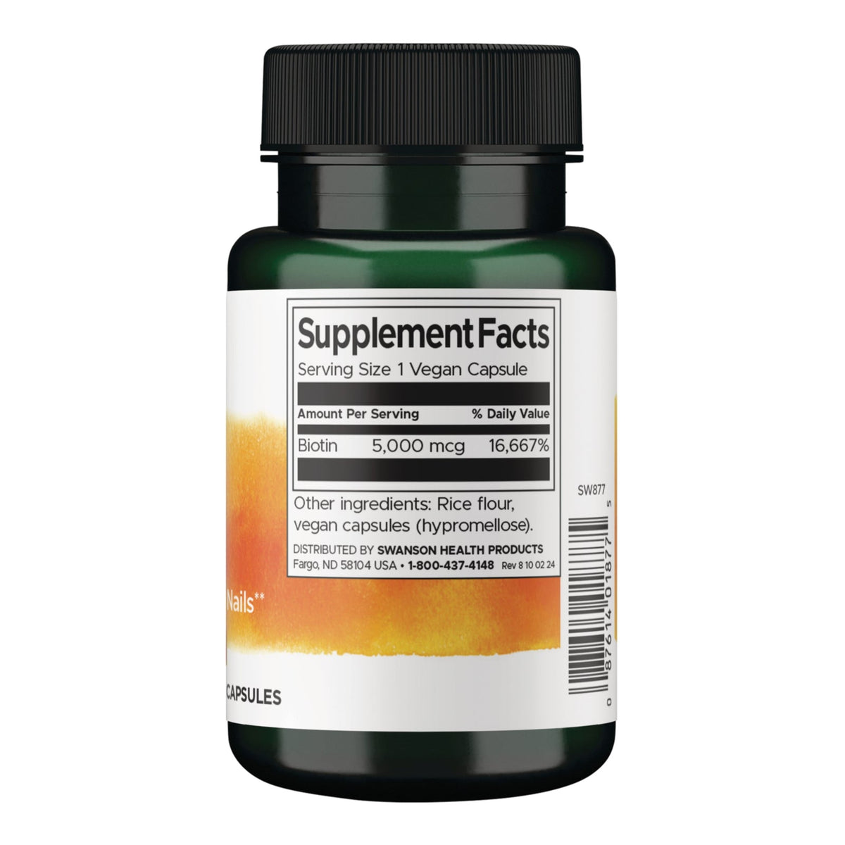 Swanson Biotin - 100 Caps – ingredients & nutrition information