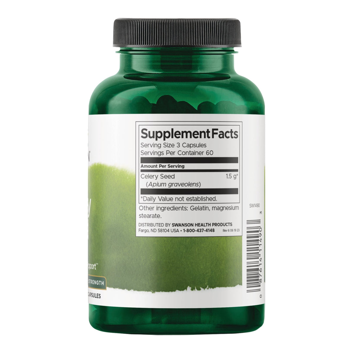 Swanson Celery Seed - 500 mg 180 Caps – ingredients & nutrition information
