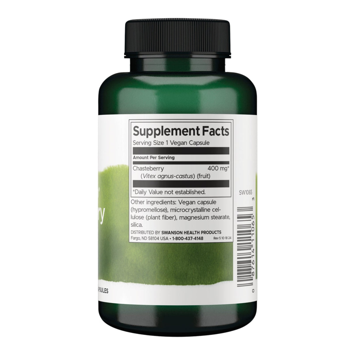 Swanson Premium Chasteberry Fruit 400 mg - 120 Caps – ingredients & nutrition information