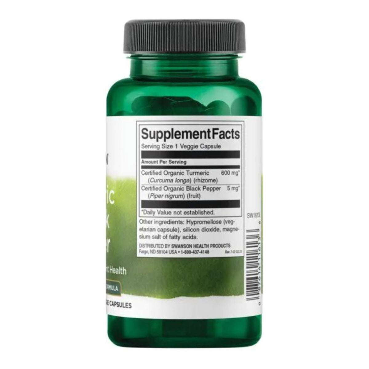 Swanson Turmeric & Black Pepper 60 vCaps – ingredients & nutrition information