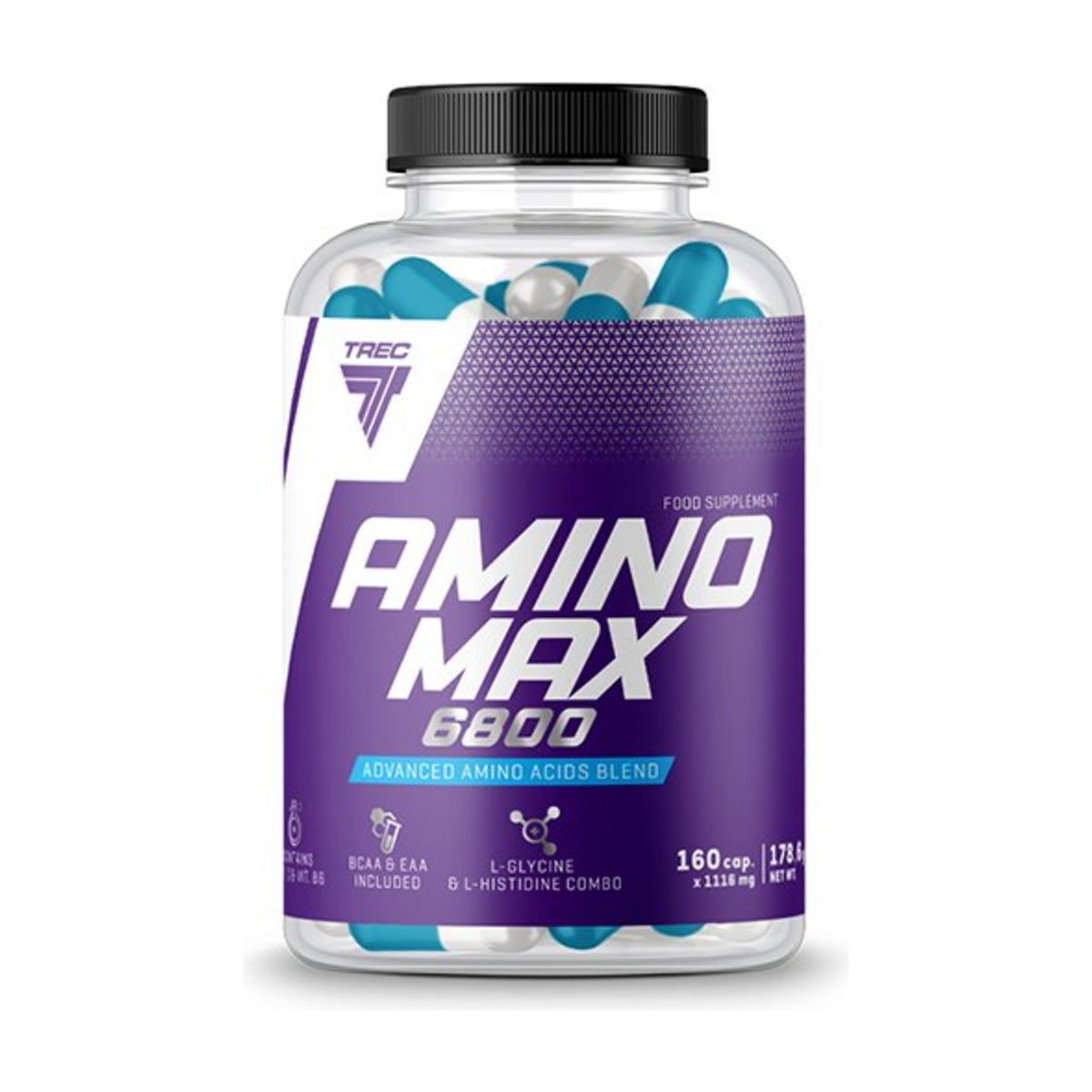 Trec Amino Max 6800 High-Potency Amino Acid Capsules 160ct