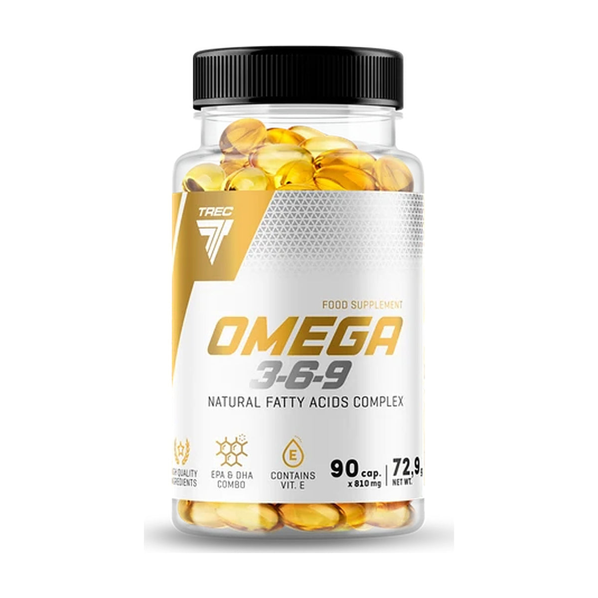 Trec Nutrition Omega 3-6-9 Supplement - 90 Caps for Heart, Brain, and Joint Health