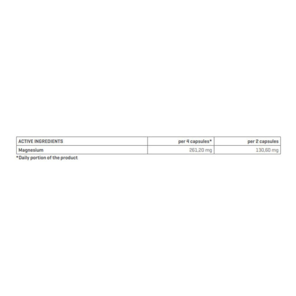 Trec Nutrition Triple Magnesium Max – 90 Caps – ingredients & nutrition information